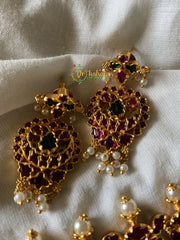 Precious Kemp Guttapusalu Choker - Red-Green-G174