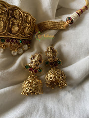 Lakshmi high neck choker - Red-Green - G346