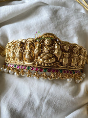 Lakshmi high neck choker - Red-Green - G346