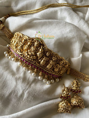 Lakshmi high neck choker - Red-G345