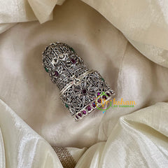 Silver Look Alike Temple Kumkum Box -Ram Parivar-G10271