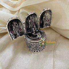 Silver Look Alike Temple Kumkum Box -Ram Parivar-G10271