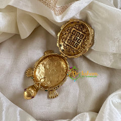 Gold Look Alike Temple Kumkum Box -Turtle-G10258