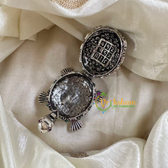 Silver AD Stone Kumkum Box-Turtle-G10269