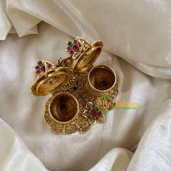 Gold Look Alike Temple Kumkum Box -Krishna-G10256