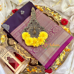 Deep Purple Kanchi Silk Saree-VS1737