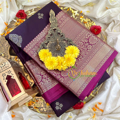 Deep Purple Kanchi Silk Saree-VS1737