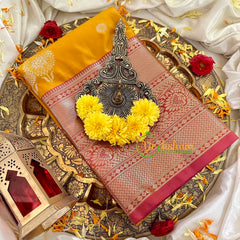 Mustard Yellow Kanchi Silk Saree-VS1753
