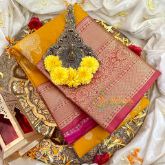 Mustard Yellow Kanchi Silk Saree-VS1753