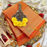 Brownish Orange Kanchi Silk Saree-VS1749
