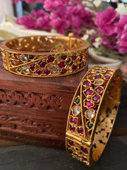 Precious Kemp and AD stone Openable Bangles -G2522