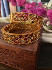 Precious Kemp and AD stone Openable Bangles -G2522