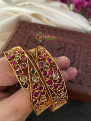 Precious Kemp and AD stone Openable Bangles -G2522