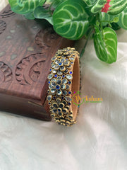 Violet Glossy Silk Thread Kundan Kada Bangle -Bloom-G8629