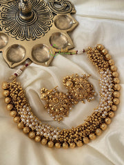 Samantha Choker -Gold and Pearl Choker -G2560