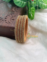White Thin Silk Thread AD Stone Bangle -G8592