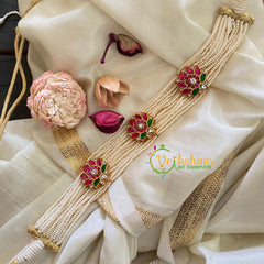 Precious Jadau Kundan Layered Pearl High Neck Choker-J316