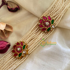 Precious Jadau Kundan Layered Pearl High Neck Choker-J316