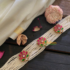 Precious Jadau Kundan Layered Pearl High Neck Choker-J316