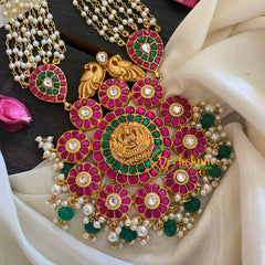 Precious Jadau Kundan Pendant Pearl Malai Lakshmi-J321