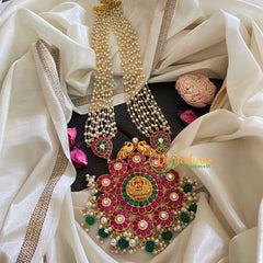 Precious Jadau Kundan Pendant Pearl Malai Lakshmi-J321