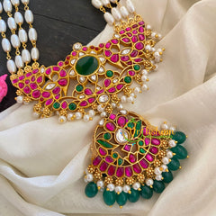 Precious Jadau Kundan Pendant Pearl Malai -J322