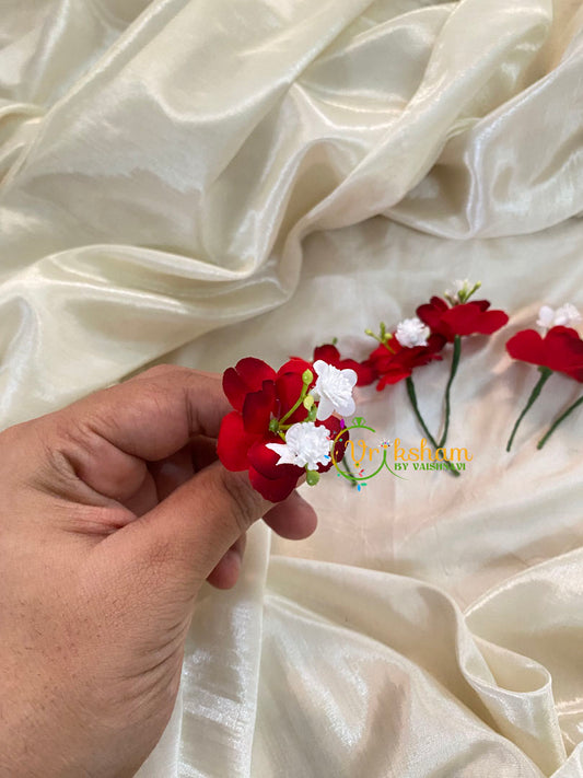 Red Bridal Flower Accessory -6 pieces -H375