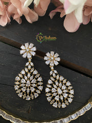 Two Layered Filigree American Diamond Choker -Gold Tone -G2325