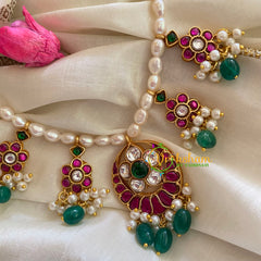 Precious Kundan Jadau Pearl Neckpiece-J335