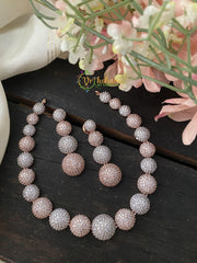 American Diamond Choker -White Gold -G1941