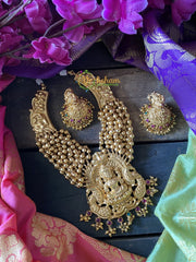 Exquisite Gold look alike Temple Short Neckpiece -Lakshmi -G810