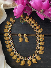 Maanga Peacock AD Stone Short Neckpiece -G2371