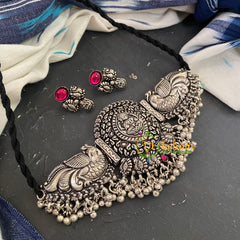 Silver Temple High Neck Choker -Lakshmi -S173