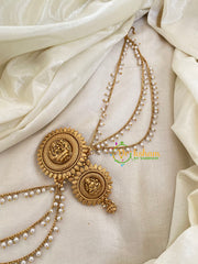 Gold Look Alike Lakshmi Jada Bun Billai with Maatil -Bridal Jada Billai -Pearl Maatil -G0117
