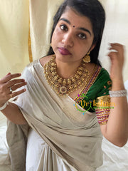 Premium Lakshmi Temple Short Neckpiece-Gold Bead-G5931