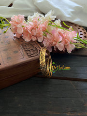 Gold Look Alike Daily Wear Bangles-Bars and Dots-G3544