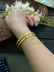 Gold Look Alike Daily Wear Bangles-Bars and Dots-G3544