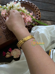 Embossed Daily Wear Bangle Set-Dice and Flowers-G2907