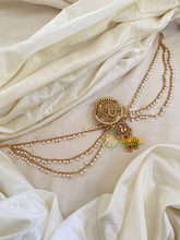 Gold Bead Lakshmi Jada Bun Billai with Maatil -Bridal Jada Billai -Pearl Maatil -G0115