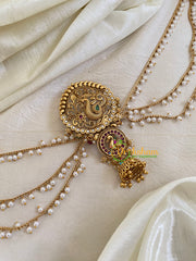 Gold Bead Lakshmi Jada Bun Billai with Maatil -Bridal Jada Billai -Pearl Maatil -G0115