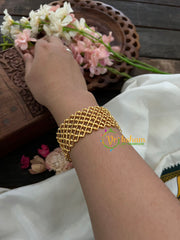 Festive Gold Single Big Bangle-Filigree Star Flower Bangle-G3538