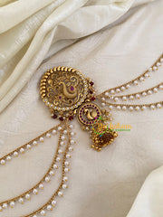 Red Lakshmi Jada Bun Billai with Maatil -Bridal Jada Billai -Pearl Maatil -G0114