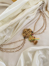 Red Green Bead Jada Bun Billai with Maatil -Bridal Jada Billai -Pearl Maatil -G0112