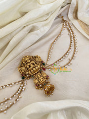 Red Green Bead Jada Bun Billai with Maatil -Bridal Jada Billai -Pearl Maatil -G0112