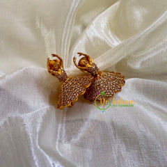 Premium White AD Stone Jhumkas -Dancing Girls- G10431