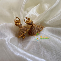 Premium White AD Stone Jhumkas -Dancing Girls- G10431