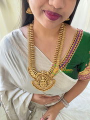 Traditional Lakshmi Pendant Coin Style Haram-White-G5938