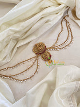 Red Stone Jada Bun Billai with Maatil -Bridal Jada Billai -Pearl Maatil -G0108