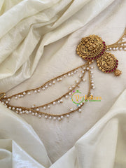 Red Stone Jada Bun Billai with Maatil -Bridal Jada Billai -Pearl Maatil -G0108