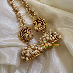 Traditional Jhumkas with Maatil-Peacock-Pearl-G10429